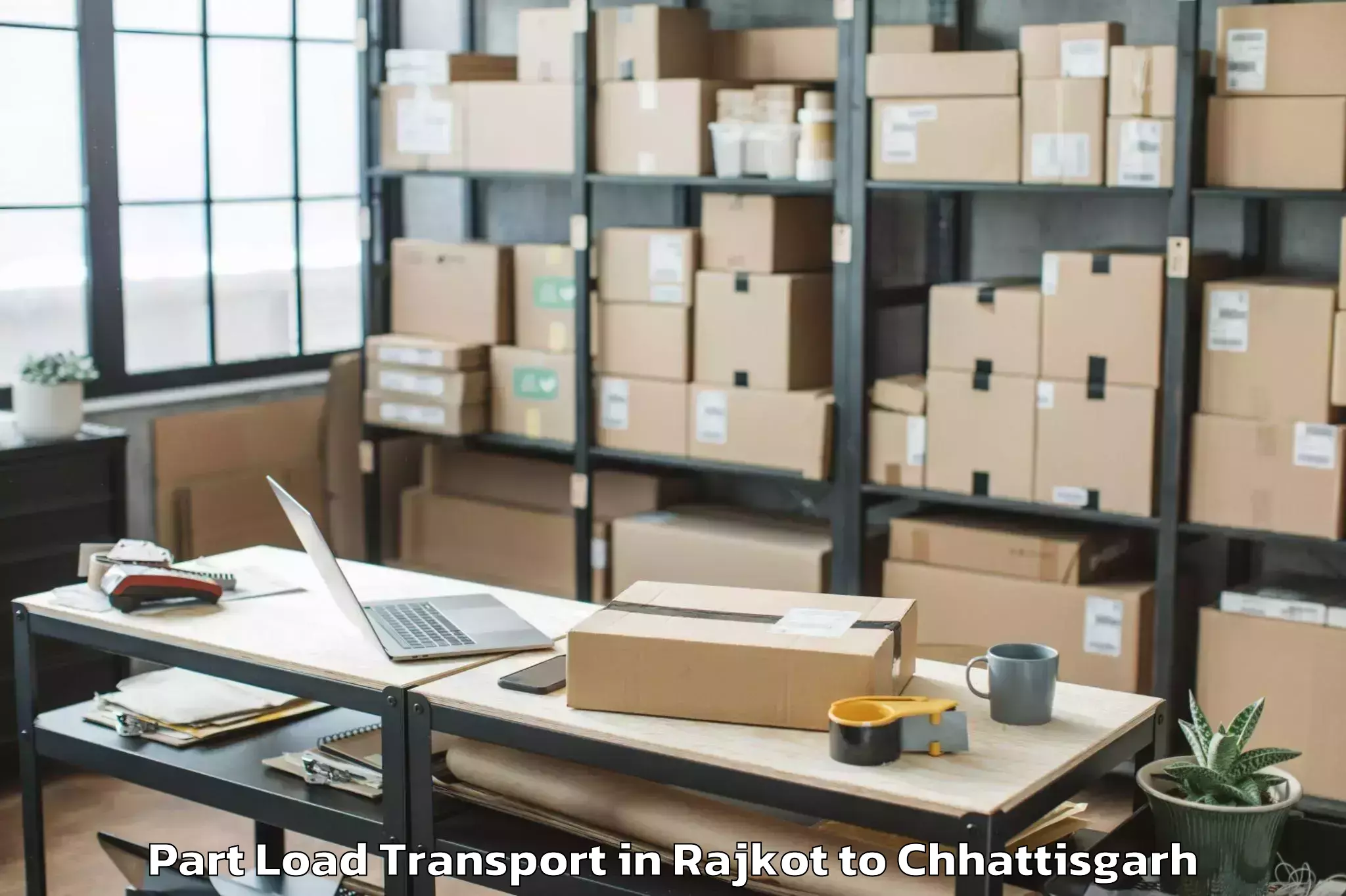 Professional Rajkot to Hidayatullah National Law Univ Part Load Transport